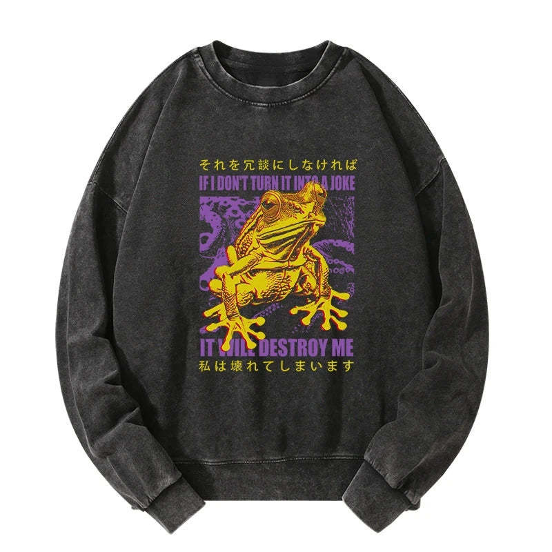 Tokyo-Tiger A Frog Prone To Emotional Breakdown Washed Sweatshirt