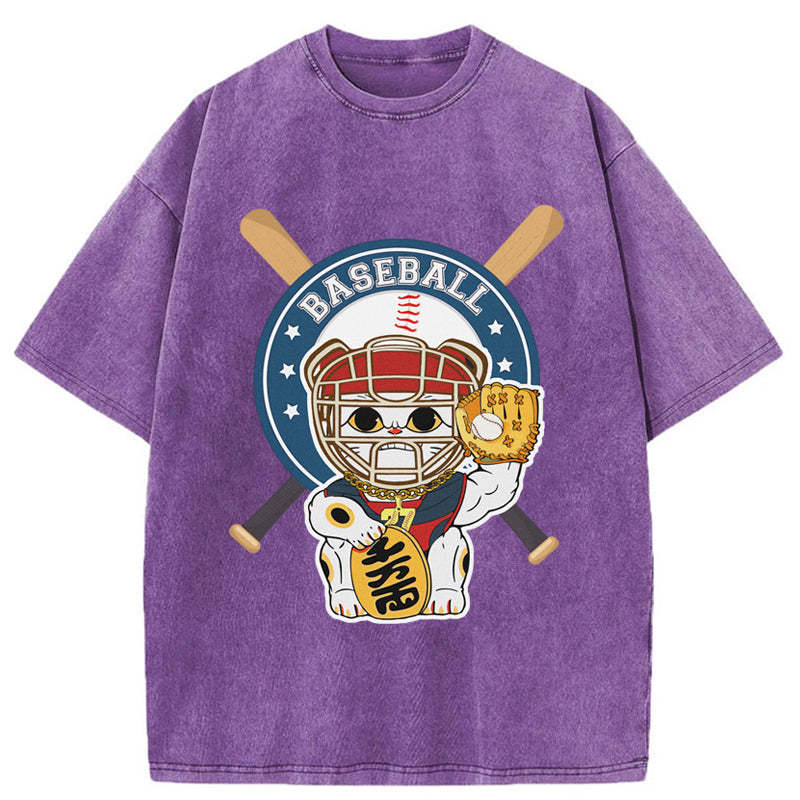 Tokyo-Tiger Janpaese Baseball Cat Washed T-Shirt Sale