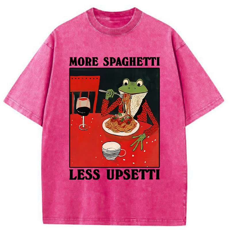 Tokyo-Tiger Frog Eating Spaghetti Washed T-Shirt