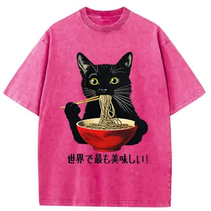 Tokyo-Tiger World's Most Delicious Food Washed T-Shirt