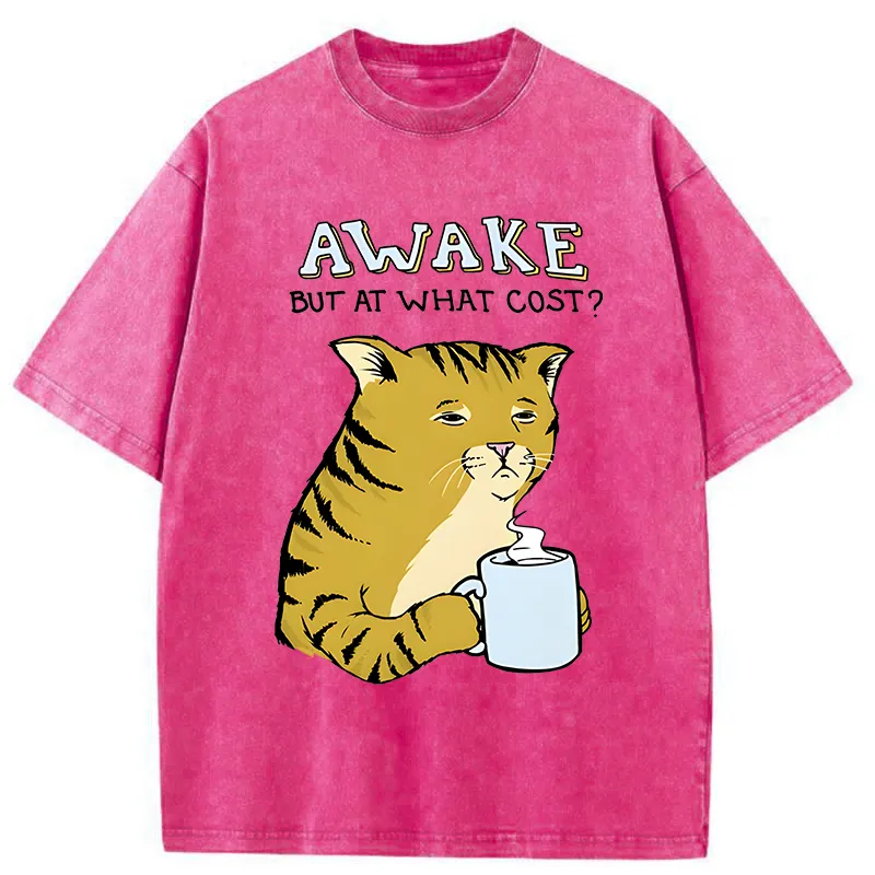 Tokyo-Tiger Tired Orange Cat Washed T-Shirt