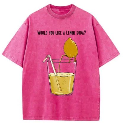 Tokyo-Tiger Freshly Squeezed Lemon Juice Funny Washed T-Shirt