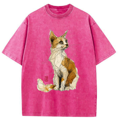 Tokyo-Tiger Untitled Cat Washed T-Shirt