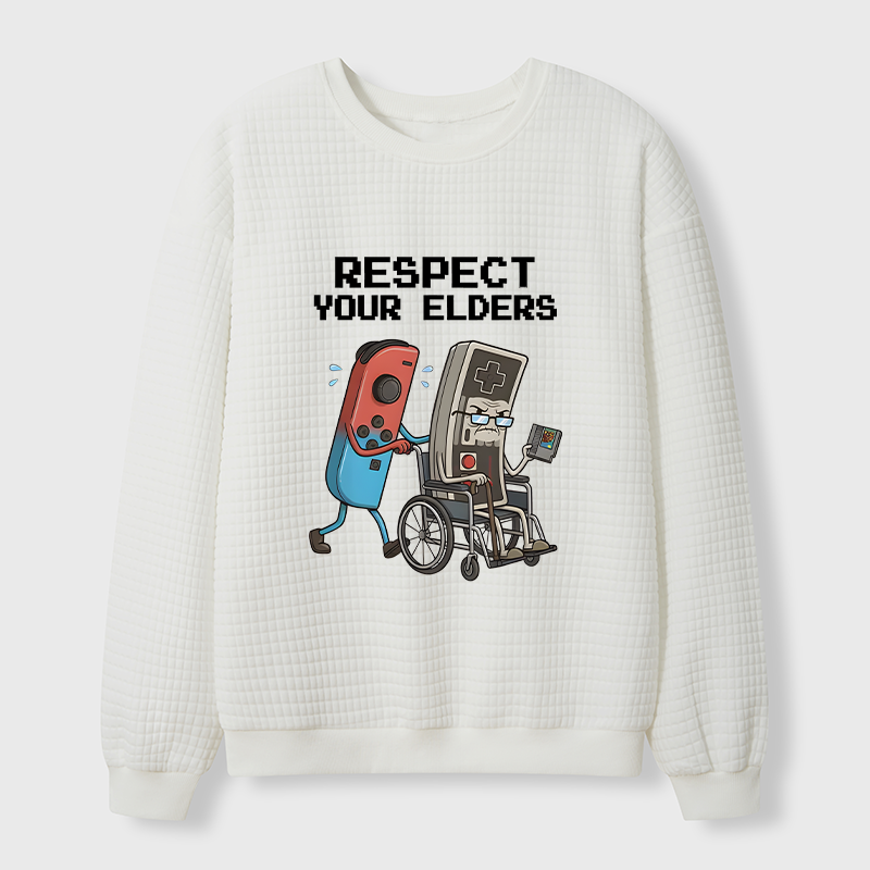 Tokyo-Tiger Respect Your Elders Waffle Sweatshirt