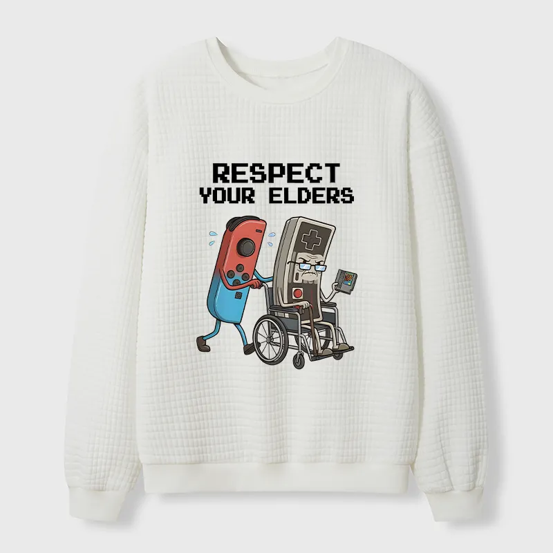 Tokyo-Tiger Respect Your Elders Waffle Sweatshirt