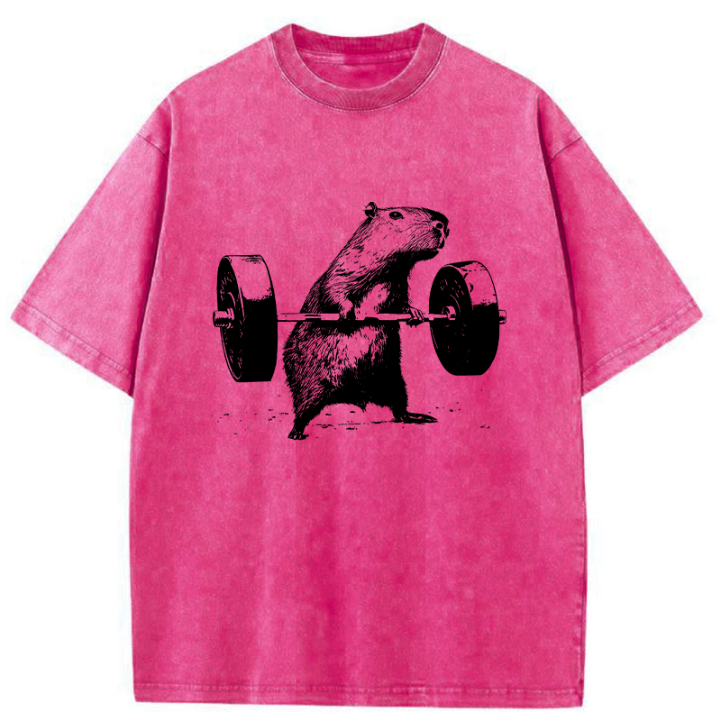 Tokyo-Tiger Capybara Fitness Washed T-Shirt
