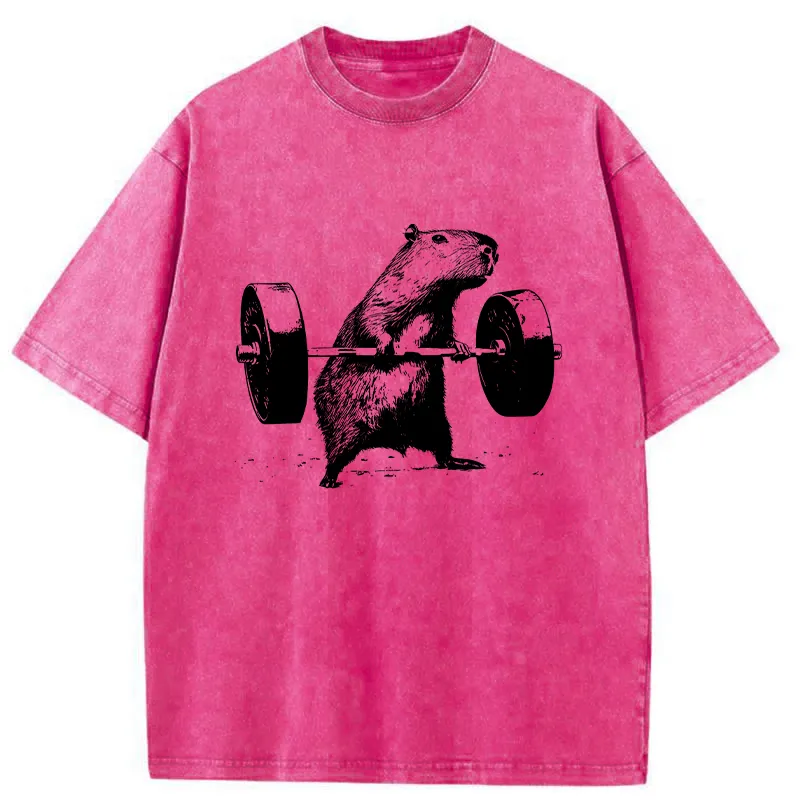 Tokyo-Tiger Capybara Fitness Washed T-Shirt