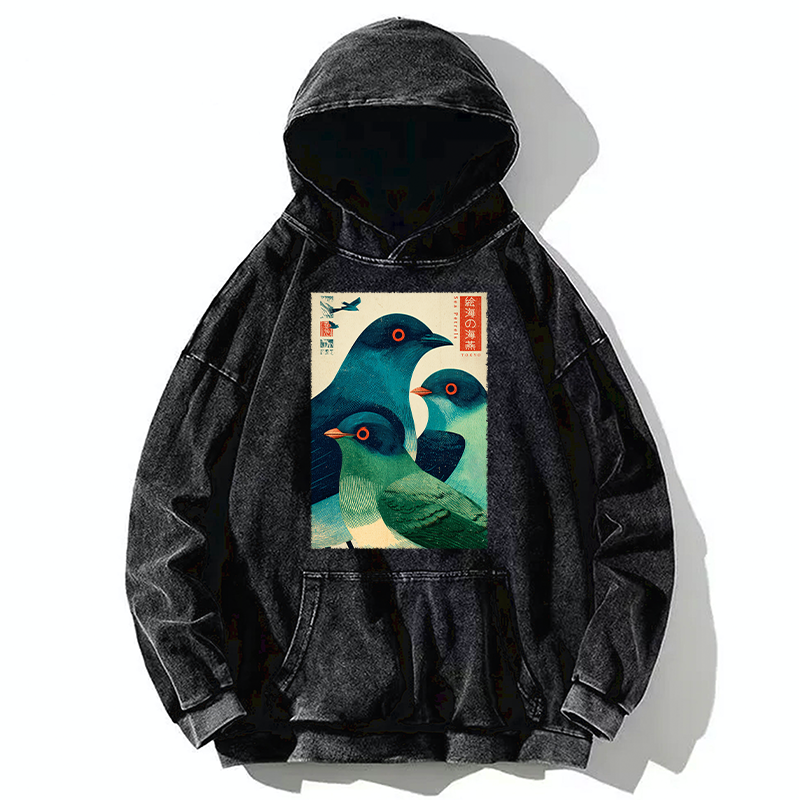 Tokyo-Tiger Petrels Of The Painted Sea Washed Hoodie