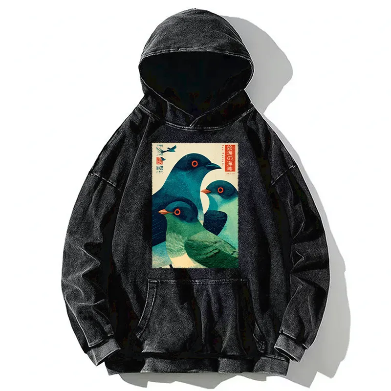 Tokyo-Tiger Petrels Of The Painted Sea Washed Hoodie