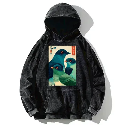 Tokyo-Tiger Petrels Of The Painted Sea Washed Hoodie