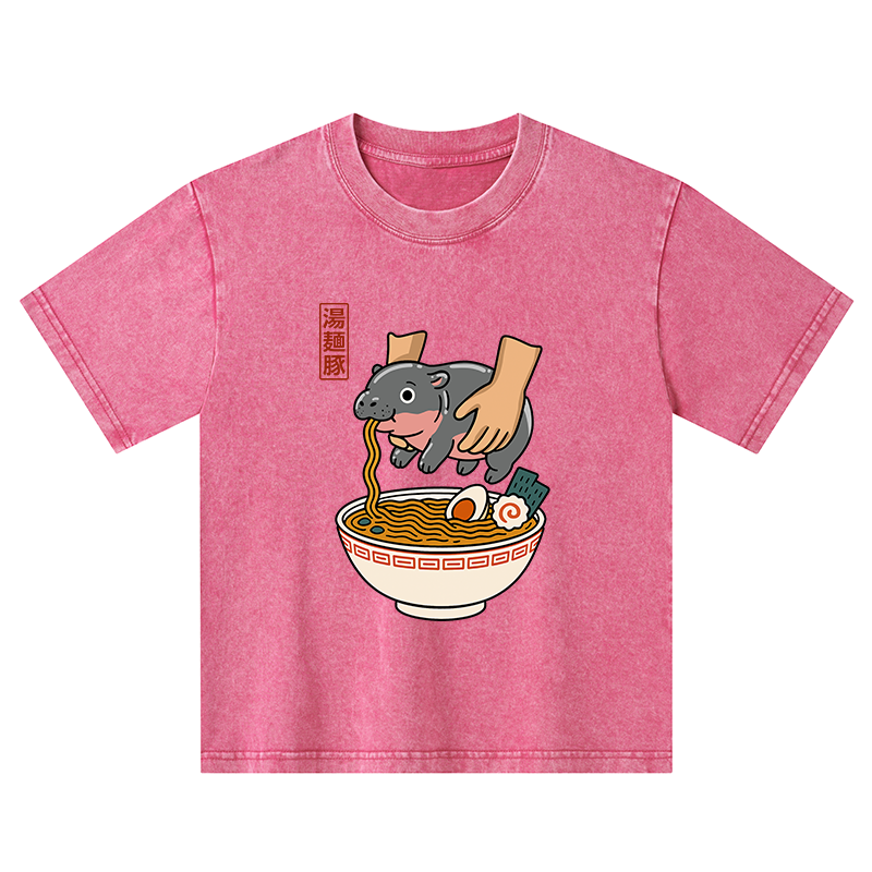 Tokyo-Tiger Noodles Got Me Kids Washed T-Shirt