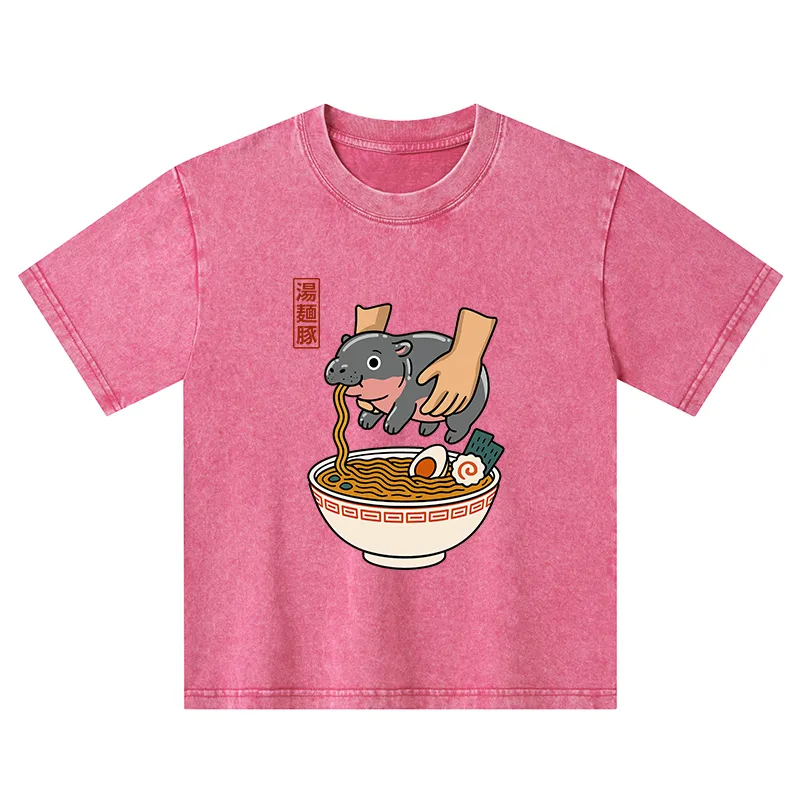 Tokyo-Tiger Noodles Got Me Kids Washed T-Shirt