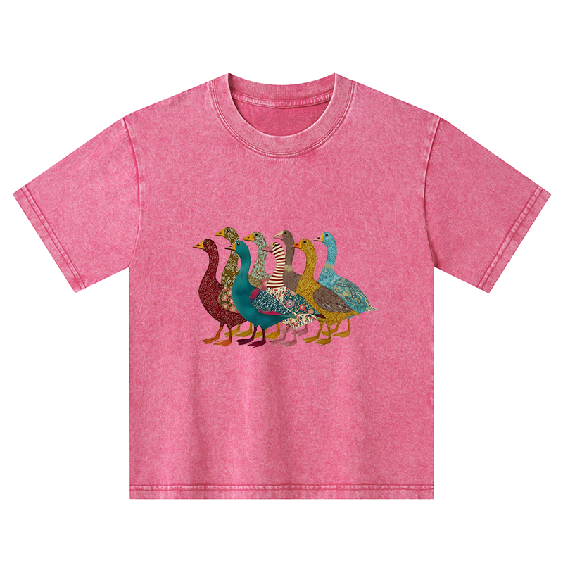 Tokyo-Tiger All Kinds Of Ducks Kids Washed T-Shirt