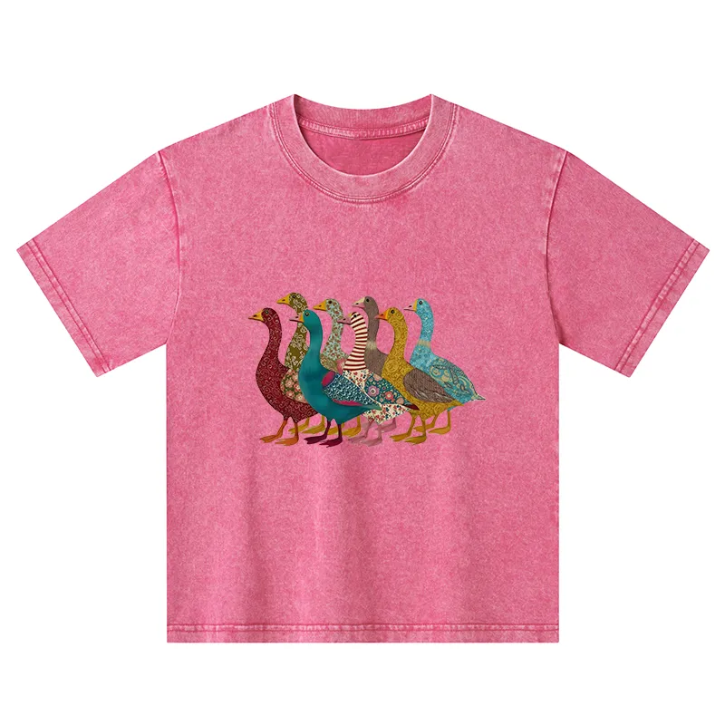 Tokyo-Tiger All Kinds Of Ducks Kids Washed T-Shirt