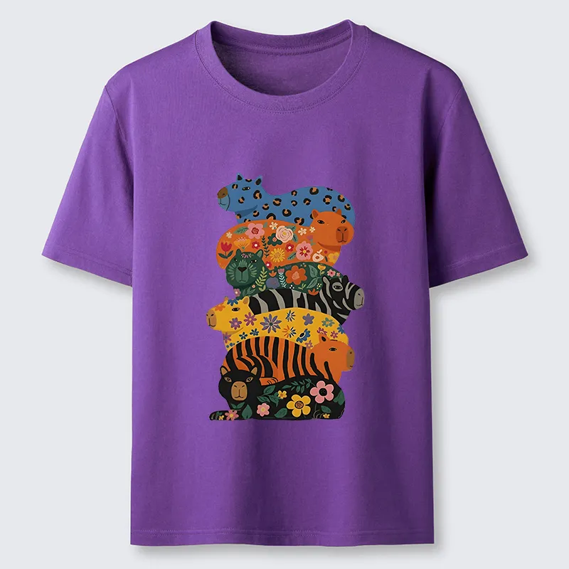Tokyo-Tiger Cute Colorful Capybaras Classic T-Shirt