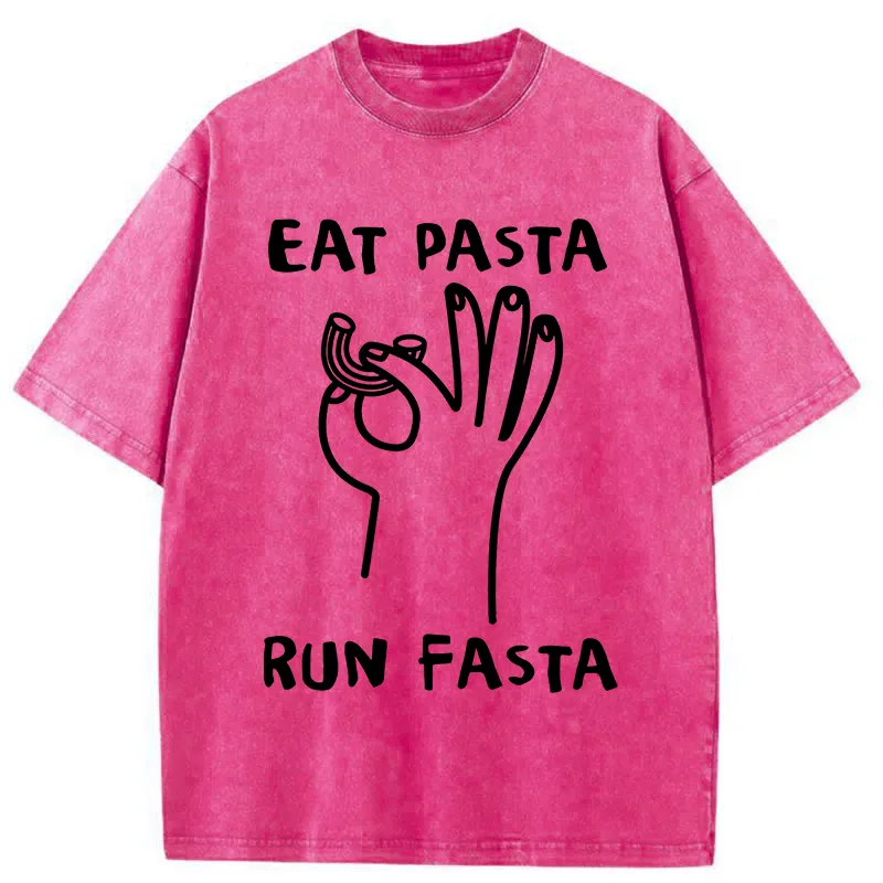 Tokyo-Tiger Eat Delicious Pasta Washed T-Shirt