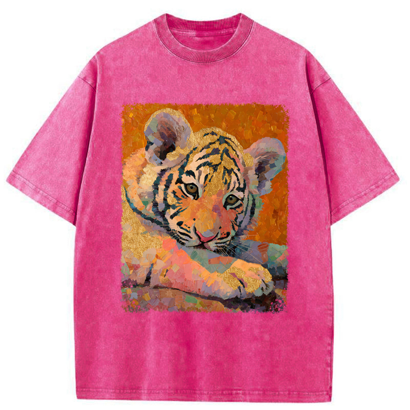 Tokyo-Tiger The Cute Tiger Baby Washed T-Shirt