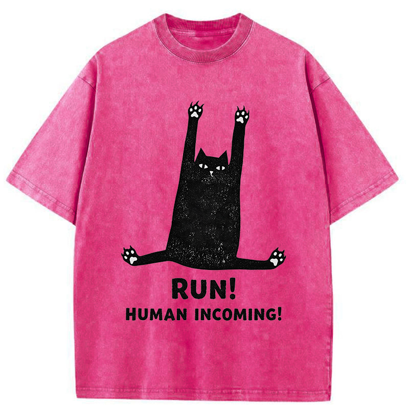 Tokyo-Tiger Frightened Cat Washed T-Shirt