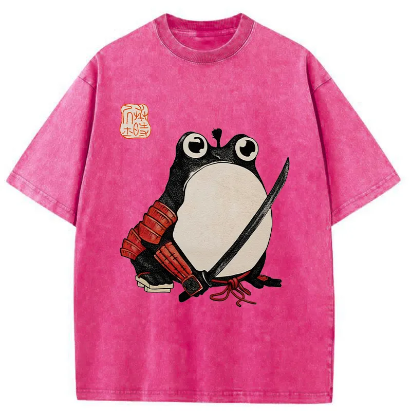 Tokyo-Tiger Silly Samurai Frog Washed T-Shirt