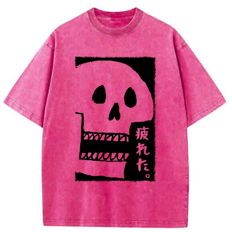 Tokyo-Tiger Tired skeleton Washed T-Shirt
