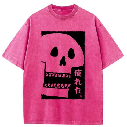 Tokyo-Tiger Tired skeleton Washed T-Shirt