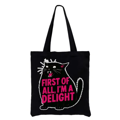 Tokyo-Tiger Roaring Black Cat Tote Bag