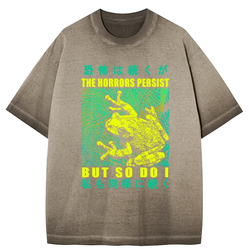 Tokyo-Tiger The Horrors Persist Frog Gradient Washed T-Shirt