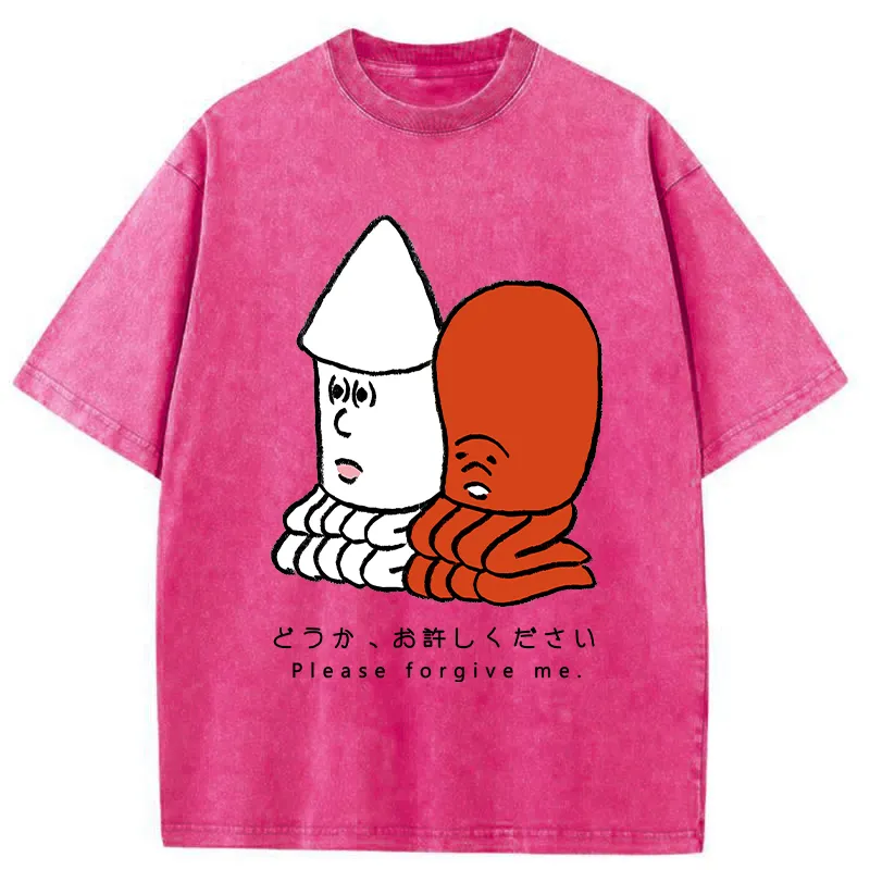 Tokyo-Tiger Please Forgive Octopus Washed T-Shirt