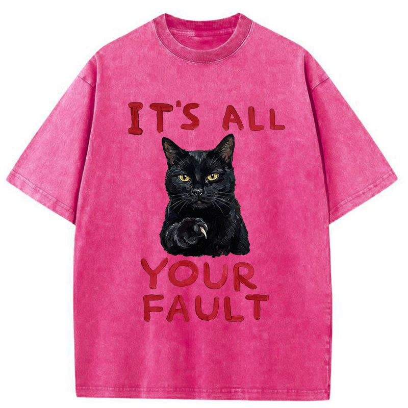 Tokyo-Tiger Cat's Accusation Washed T-Shirt