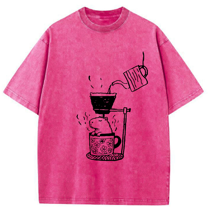 Tokyo-Tiger Japanese-style Bathing Funny Washed T-Shirt
