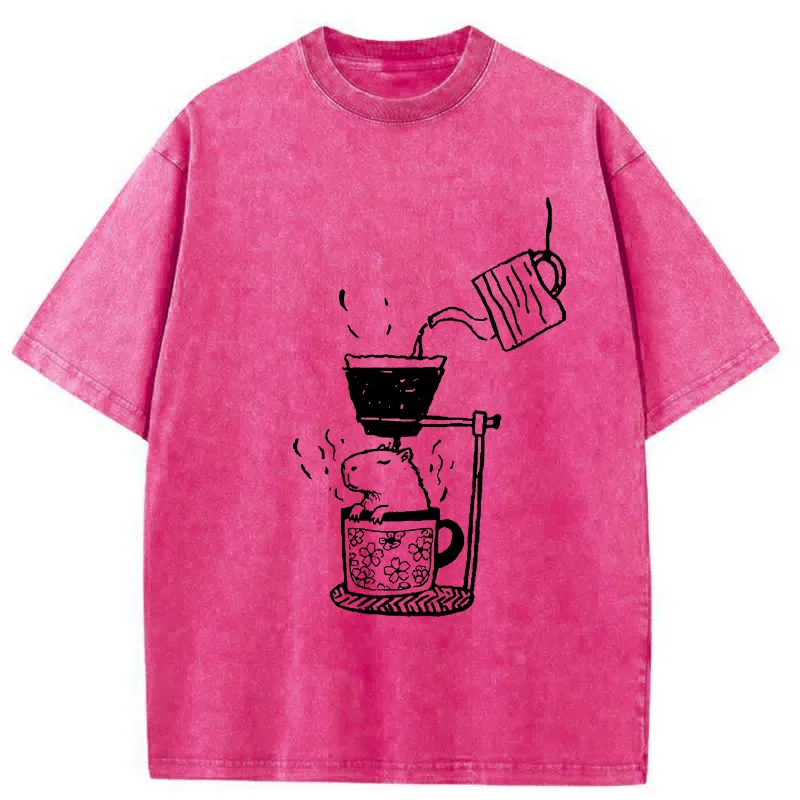 Tokyo-Tiger Japanese-style Bathing Funny Washed T-Shirt