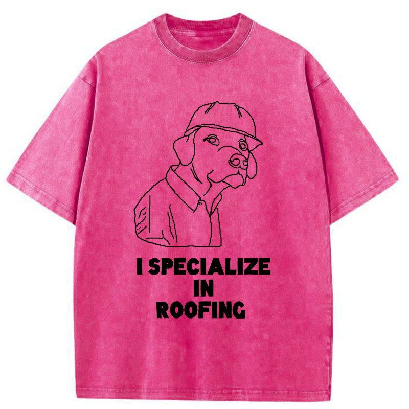 Tokyo-Tiger I Specialize In Roofing Washed T-Shirt