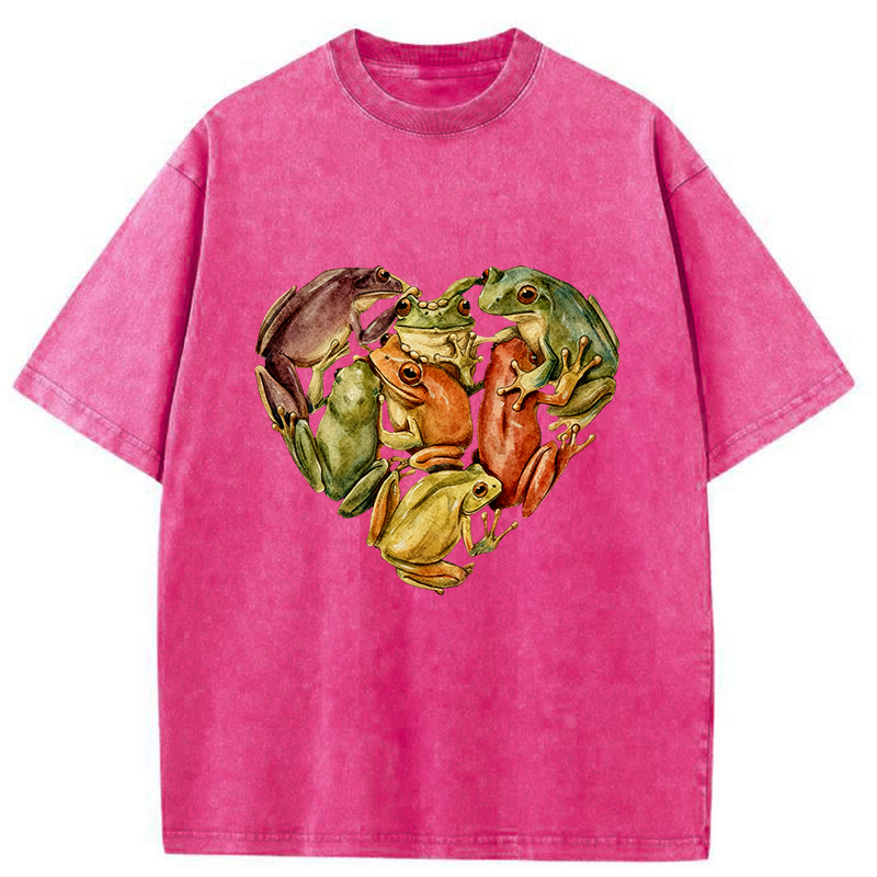 Tokyo-Tiger My Heart Is Filled With Frogs Washed T-Shirt