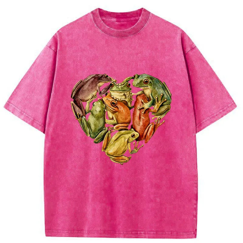 Tokyo-Tiger My Heart Is Filled With Frogs Washed T-Shirt