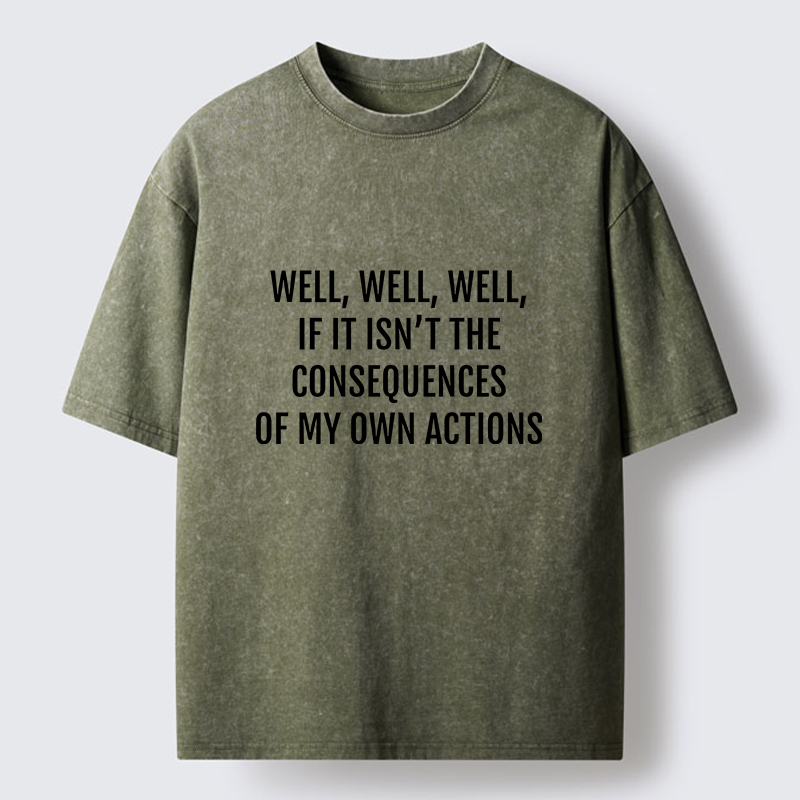 Tokyo-Tiger Behavioral Consequences Funny Washed T-Shirt