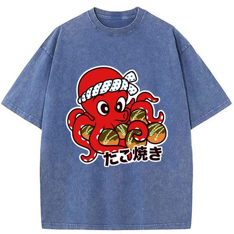 Tokyo-Tiger Homemade Takoyaki Washed T-Shirt