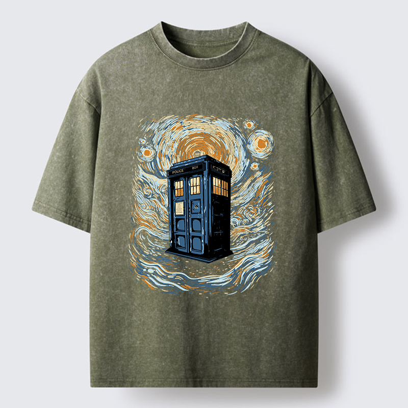 Tokyo-Tiger Mysterious Telephone Booth Washed T-Shirt