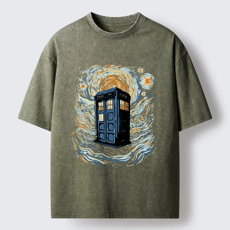 Tokyo-Tiger Mysterious Telephone Booth Washed T-Shirt