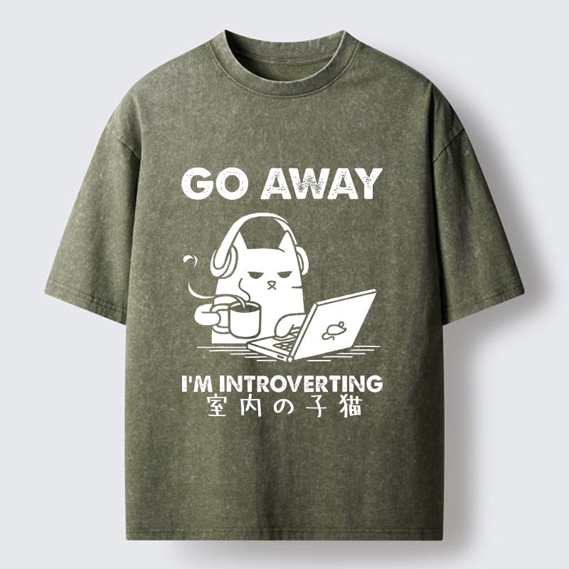 Tokyo-Tiger Introverted Kitten Washed T-Shirt