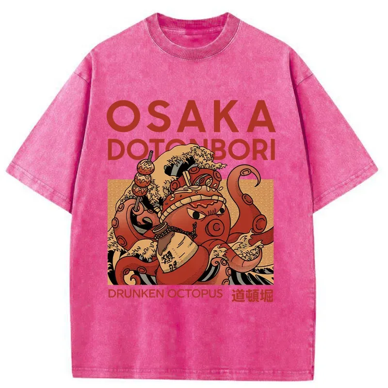 Tokyo-Tiger Osaka Octopus Monster Washed T-Shirt