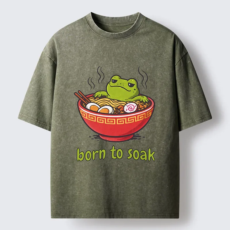 Tokyo-Tiger Frog Born To Soak Washed T-Shirt