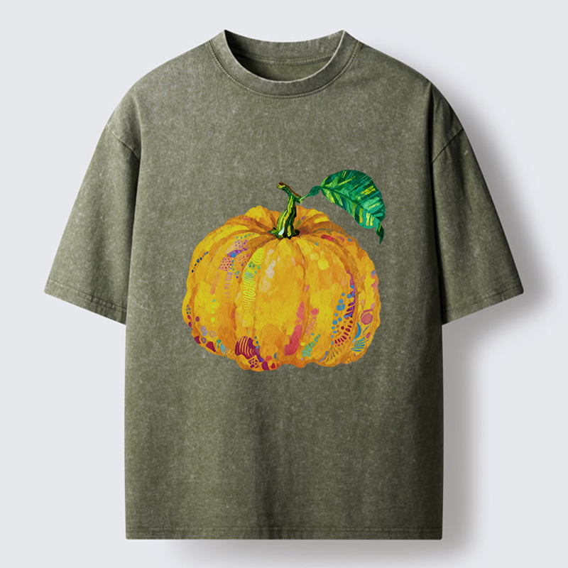 Tokyo-Tiger Pumpkin Art Washed T-Shirt