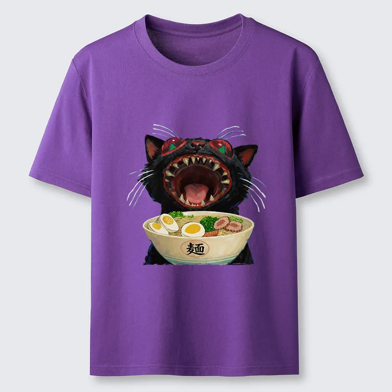 Tokyo-Tiger Black Cat Is Ready To Eat Ramen Classic T-Shirt