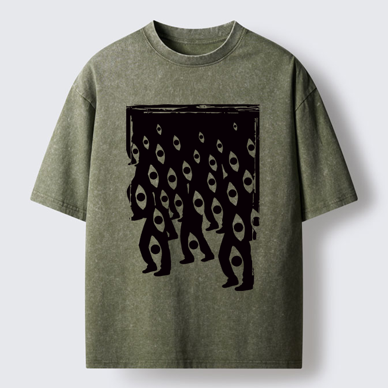Tokyo-Tiger Misaligned Vision Art Washed T-Shirt