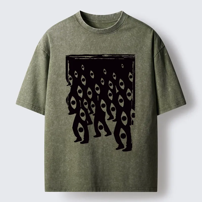 Tokyo-Tiger Misaligned Vision Art Washed T-Shirt