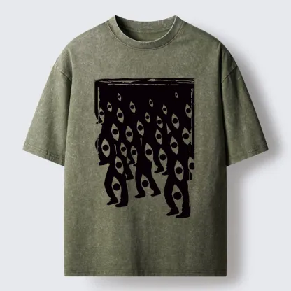 Tokyo-Tiger Misaligned Vision Art Washed T-Shirt