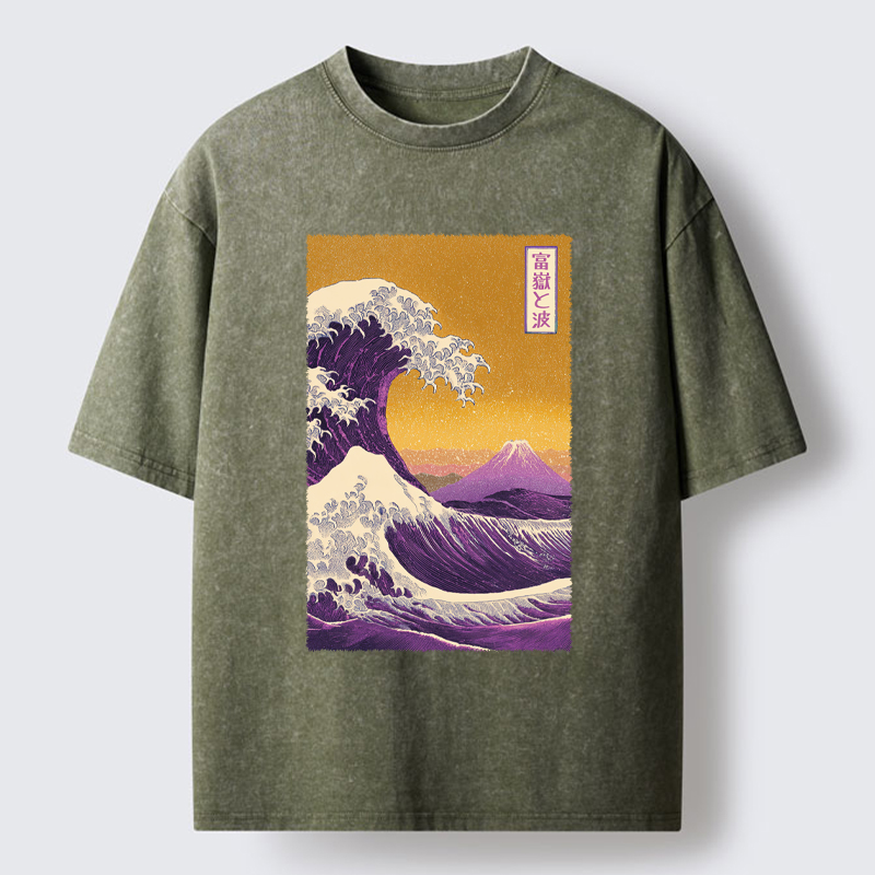 Tokyo-Tiger Raging Waves Washed T-Shirt