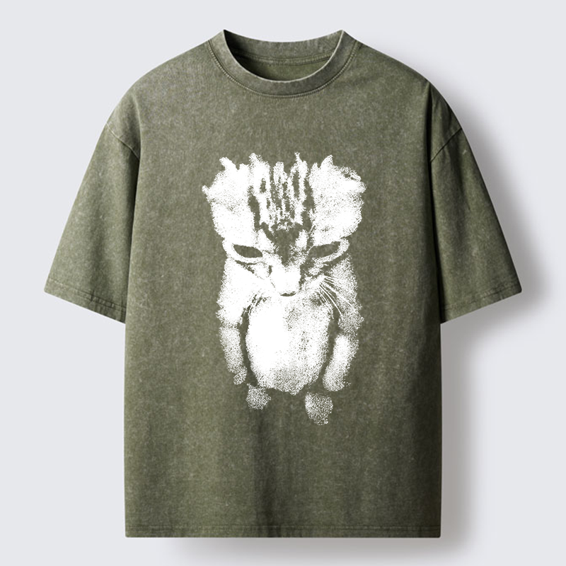 Tokyo-Tiger Sad Kitten Meme Washed T-Shirt