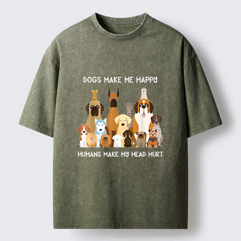 Tokyo-Tiger I Like Dogs Washed T-Shirt