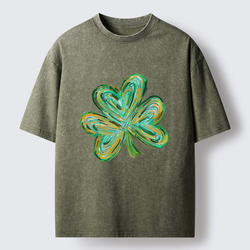 Tokyo-Tiger Green Clover Washed T-Shirt